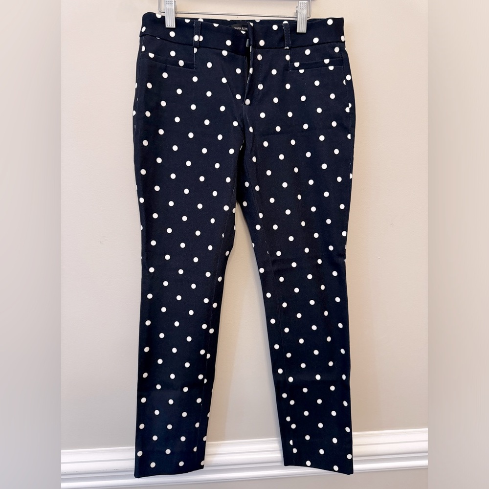 Banana Republic Sloan Polka Dot Navy Pants Petite